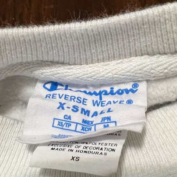 Champion White Spirit Jersey Long Sleeve Reverse Weave Sweatshirt Women's XS - Picture 4 of 6